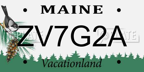 ZV7G2A Maine License Plate
