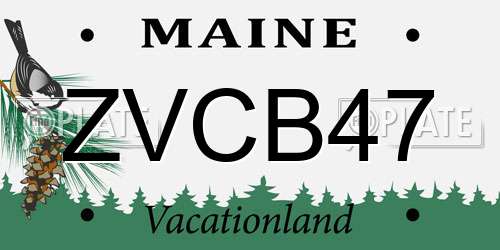 ZVCB47 Maine License Plate