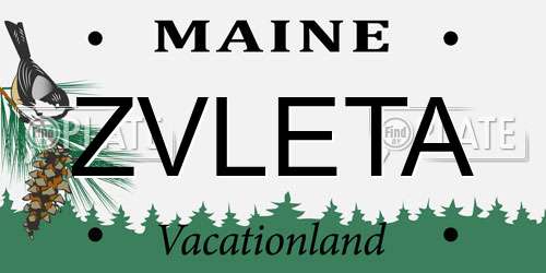 ZVLETA Maine License Plate