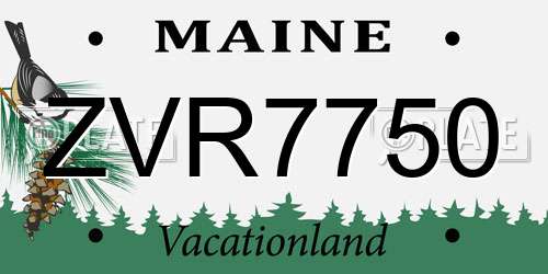 ZVR7750 Maine License Plate