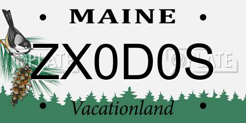 ZX0D0S Maine License Plate