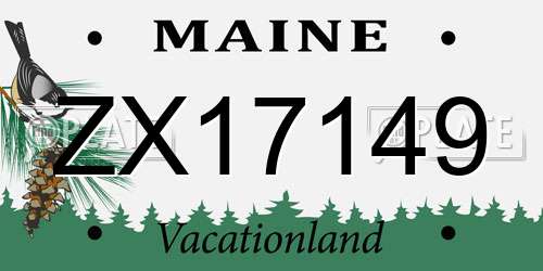 ZX17149 Maine License Plate