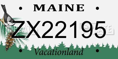 ZX22195 Maine License Plate
