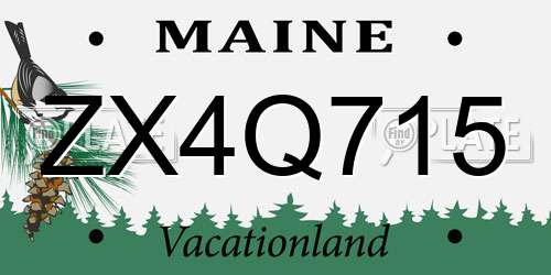 ZX4Q715 Maine License Plate