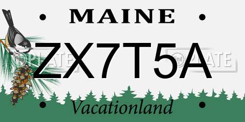 ZX7T5A Maine License Plate