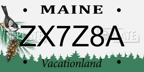 ZX7Z8A Maine License Plate