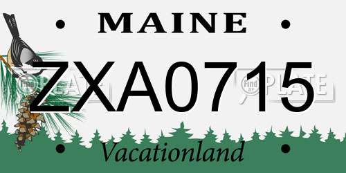 ZXA0715 Maine License Plate
