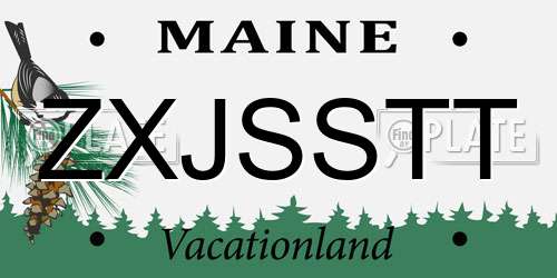ZXJSSTT Maine License Plate