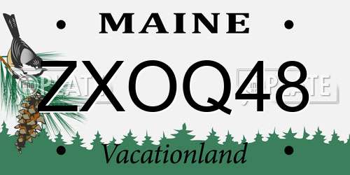 ZXOQ48 Maine License Plate