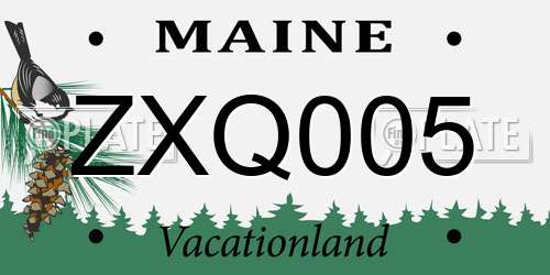 ZXQ005 Maine License Plate