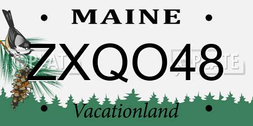 ZXQO48 Maine License Plate