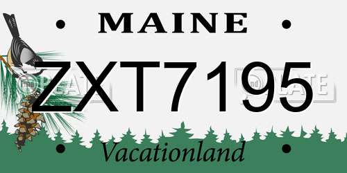 ZXT7195 Maine License Plate