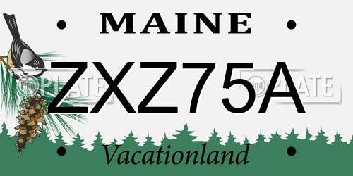 ZXZ75A Maine License Plate