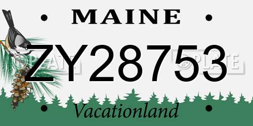ZY28753 Maine License Plate
