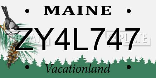 ZY4L747 Maine License Plate