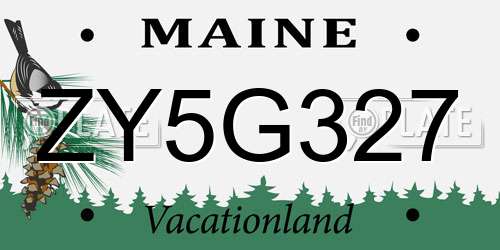 ZY5G327 Maine License Plate