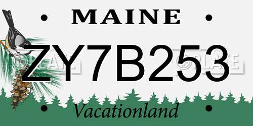 ZY7B253 Maine License Plate