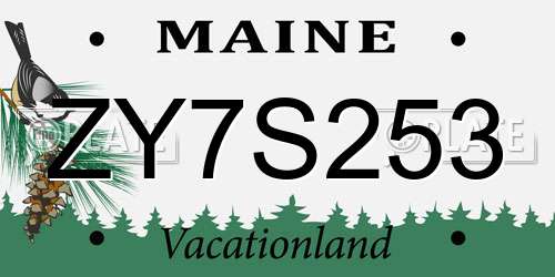 ZY7S253 Maine License Plate