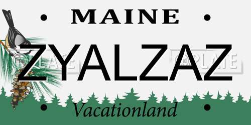 ZYALZAZ Maine License Plate
