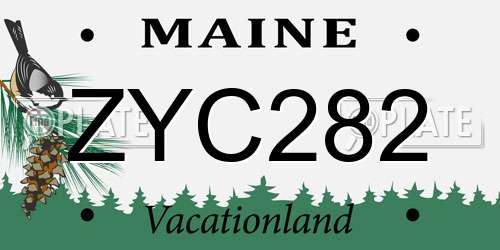 ZYC282 Maine License Plate