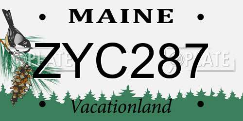 ZYC287 Maine License Plate