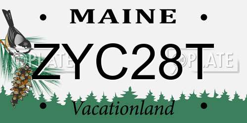 ZYC28T Maine License Plate