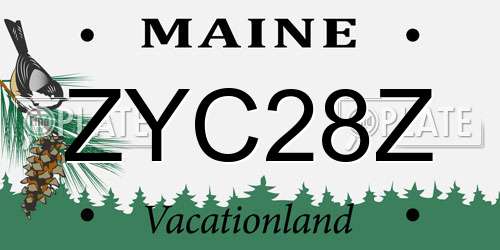 ZYC28Z Maine License Plate
