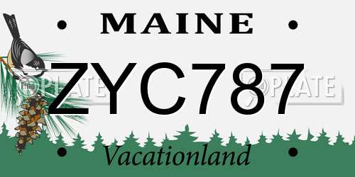ZYC787 Maine License Plate