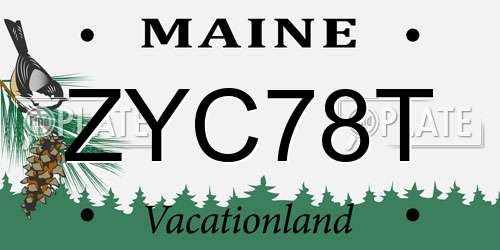 ZYC78T Maine License Plate