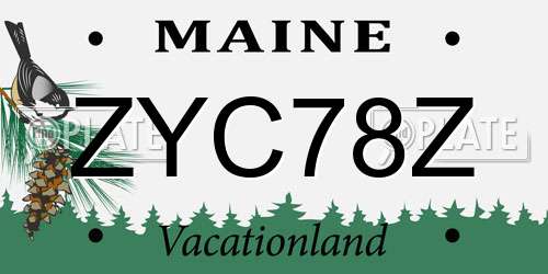 ZYC78Z Maine License Plate
