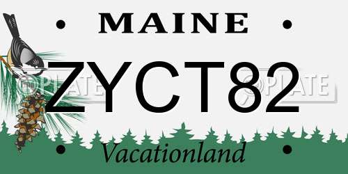 ZYCT82 Maine License Plate