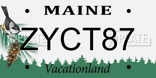 ZYCT87 Maine License Plate