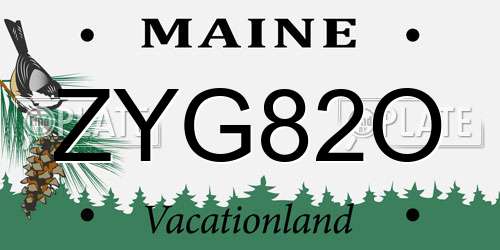 ZYG82O Maine License Plate