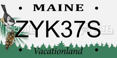 ZYK37S Maine License Plate