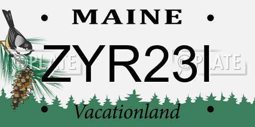ZYR23I Maine License Plate
