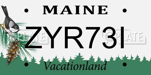 ZYR73I Maine License Plate