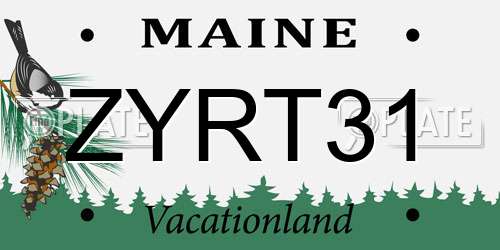 ZYRT31 Maine License Plate