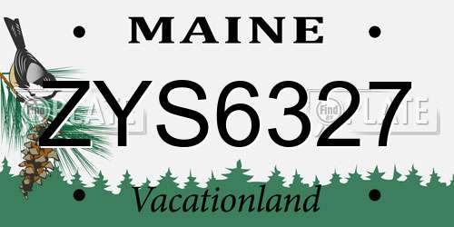 ZYS6327 Maine License Plate