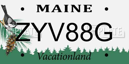 ZYV88G Maine License Plate