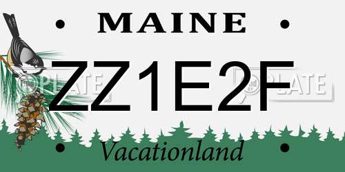 ZZ1E2F Maine License Plate