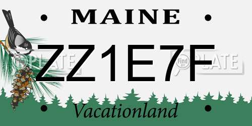 ZZ1E7F Maine License Plate