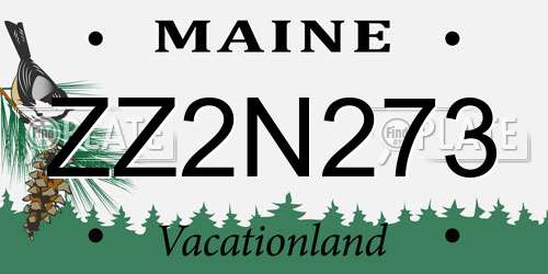 ZZ2N273 Maine License Plate