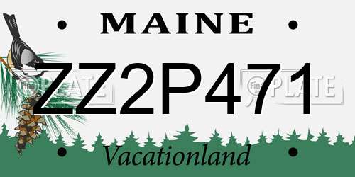 ZZ2P471 Maine License Plate