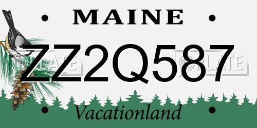 ZZ2Q587 Maine License Plate