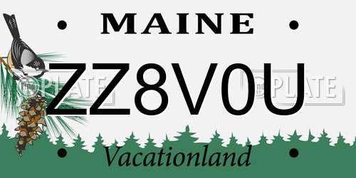 ZZ8V0U Maine License Plate