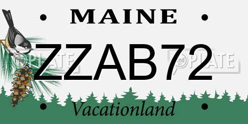 ZZAB72 Maine License Plate