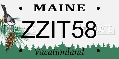 ZZIT58 Maine License Plate