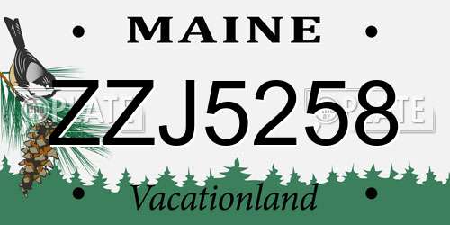 ZZJ5258 Maine License Plate