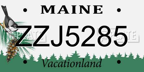 ZZJ5285 Maine License Plate