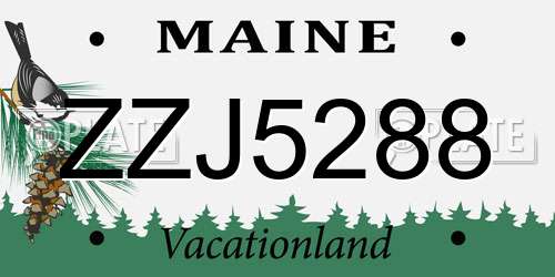 ZZJ5288 Maine License Plate